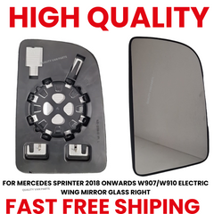 MERCEDES SPRINTER 2018 ONWARDS W907/W910 ELECTRIC WING MIRROR GLASS RIGHT