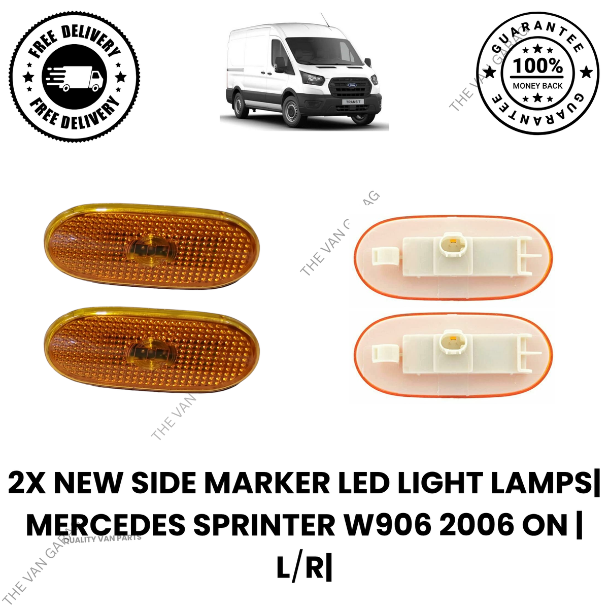 2x Side Marker LED Light Lamps L/R for Mercedes Sprinter W906 2006+