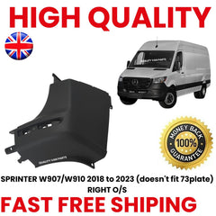 Right Rear Corner Bumper for Mercedes Sprinter W907 W910 2018  to 2023 Offside O/S - Grey